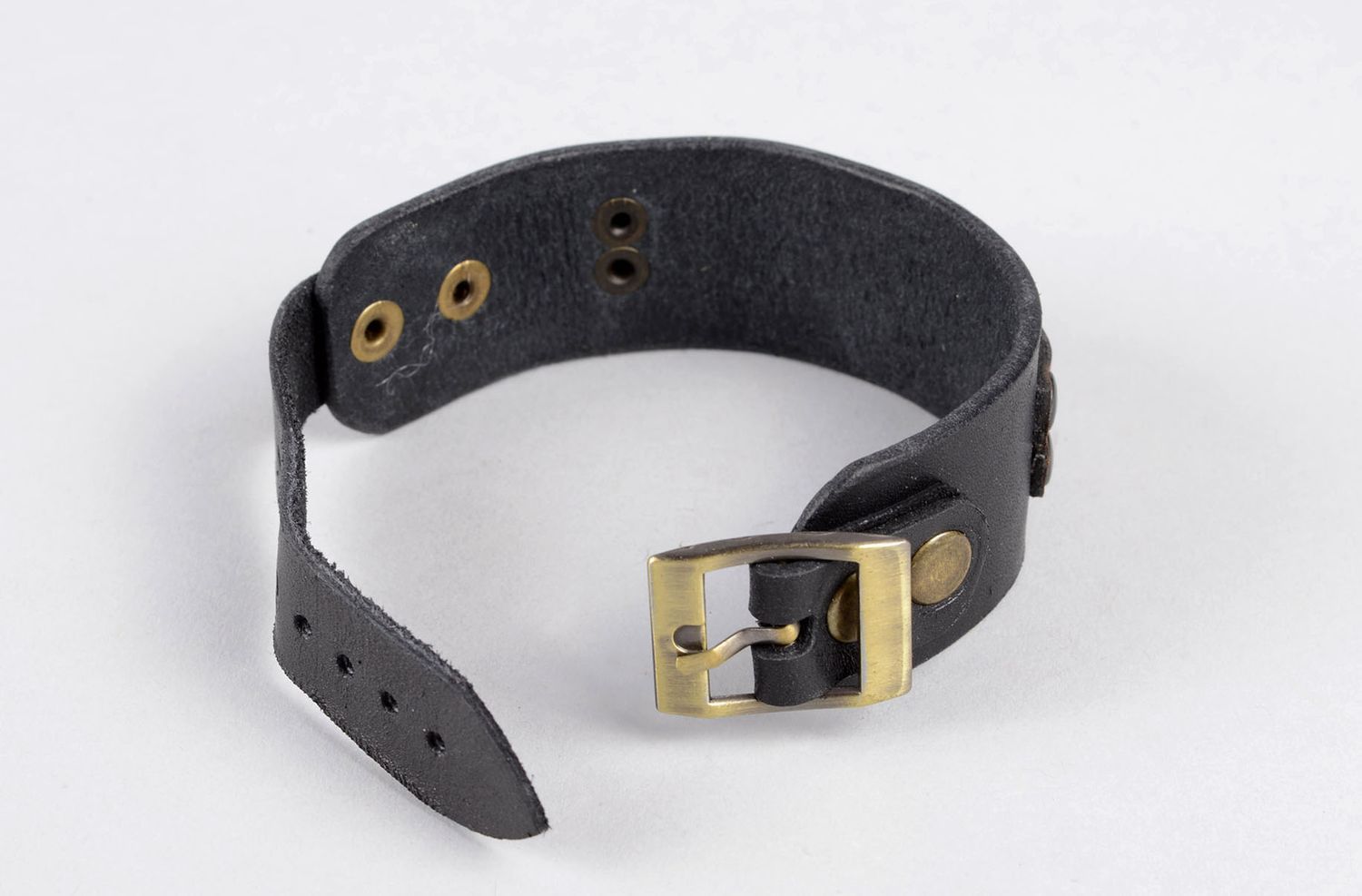 Handmade braun schwarzes Leder Armband Designer Schmuck Accessoire für Frauen foto 4