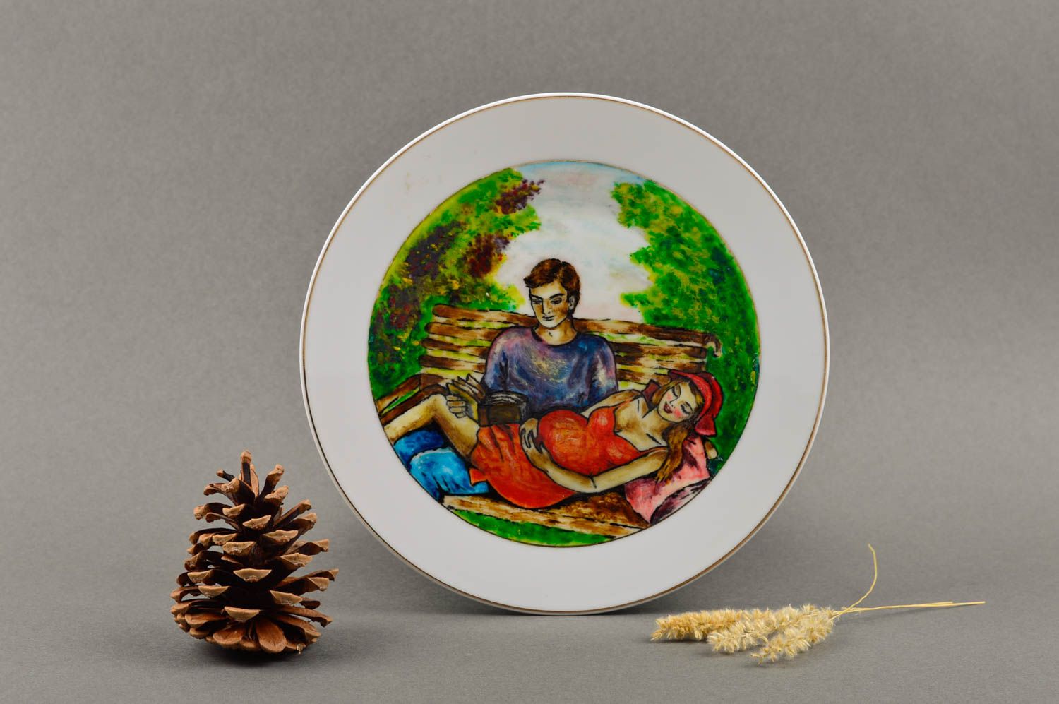 Сувенирная тарелка ручной работы декор на стену круглая декоративная тарелка фото 1