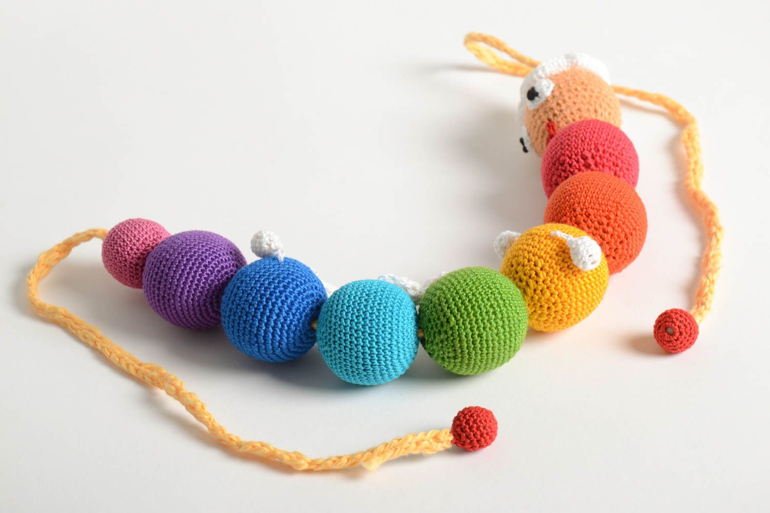 Bright handmade babywearing necklace breastfeeding necklace crochet necklace photo 5