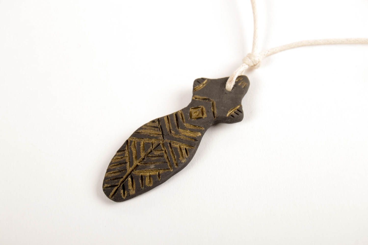 Handmade pendant clay pendant designer accessory unusual gift for girl photo 4