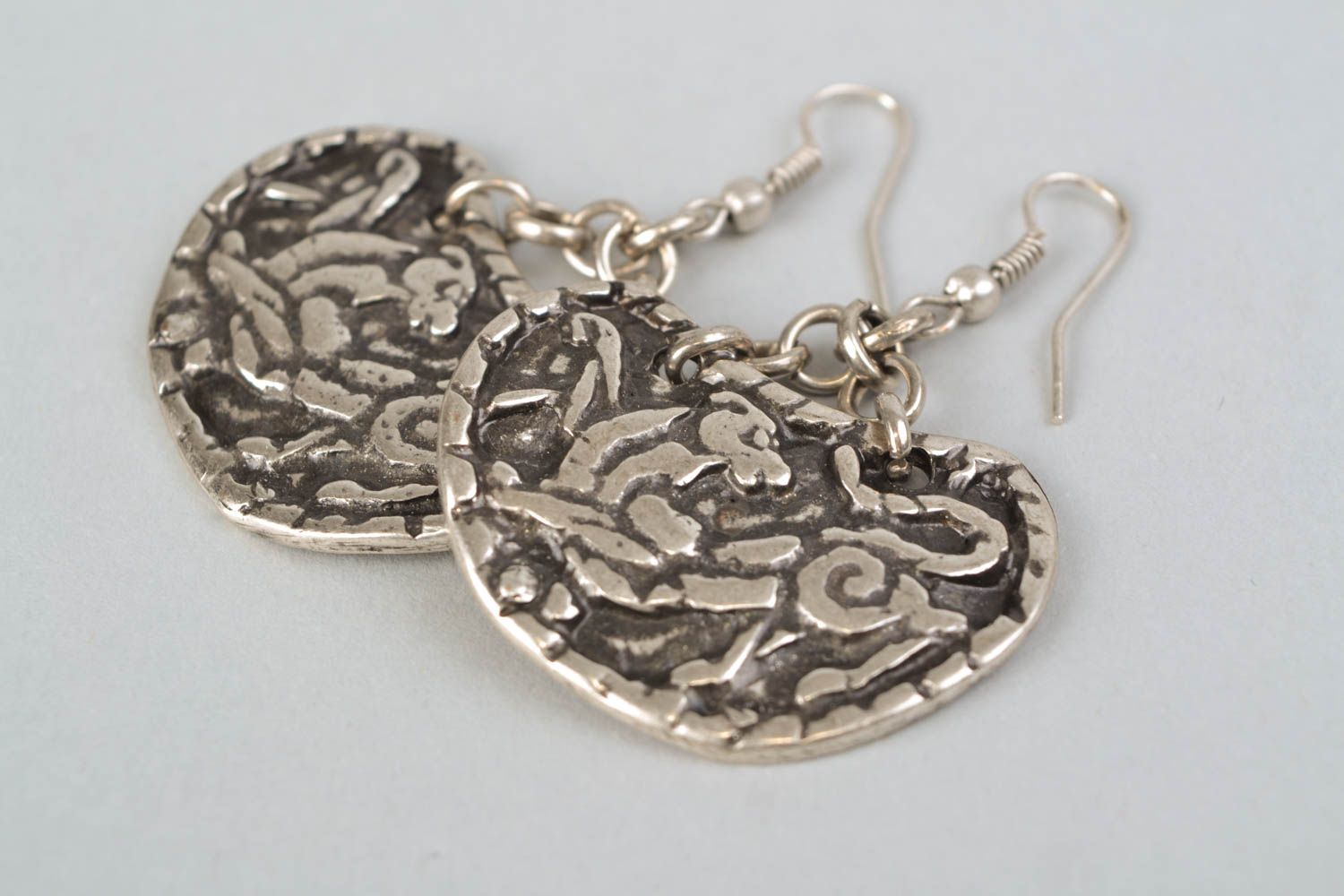 Large hypoallergenic metal earrings Panther photo 5