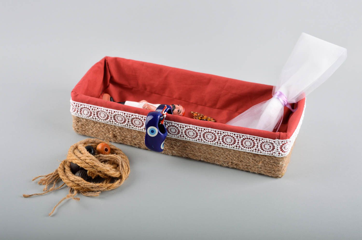 Коробка для мелочей ручная работа коробка для рукоделия коробка декоративная фото 1