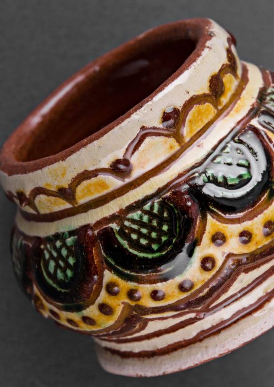 Миниатюрная сувенирная вазочка из глины фото 4