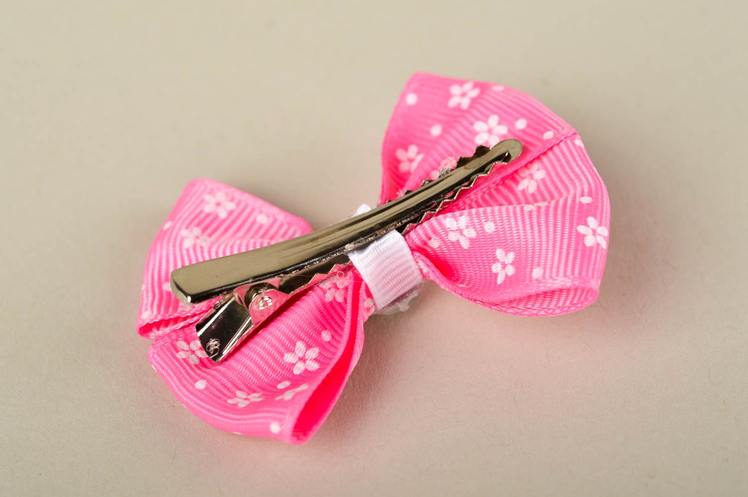 Handmade hair clip rep ribbon barrette set of hair accessories for children photo 3