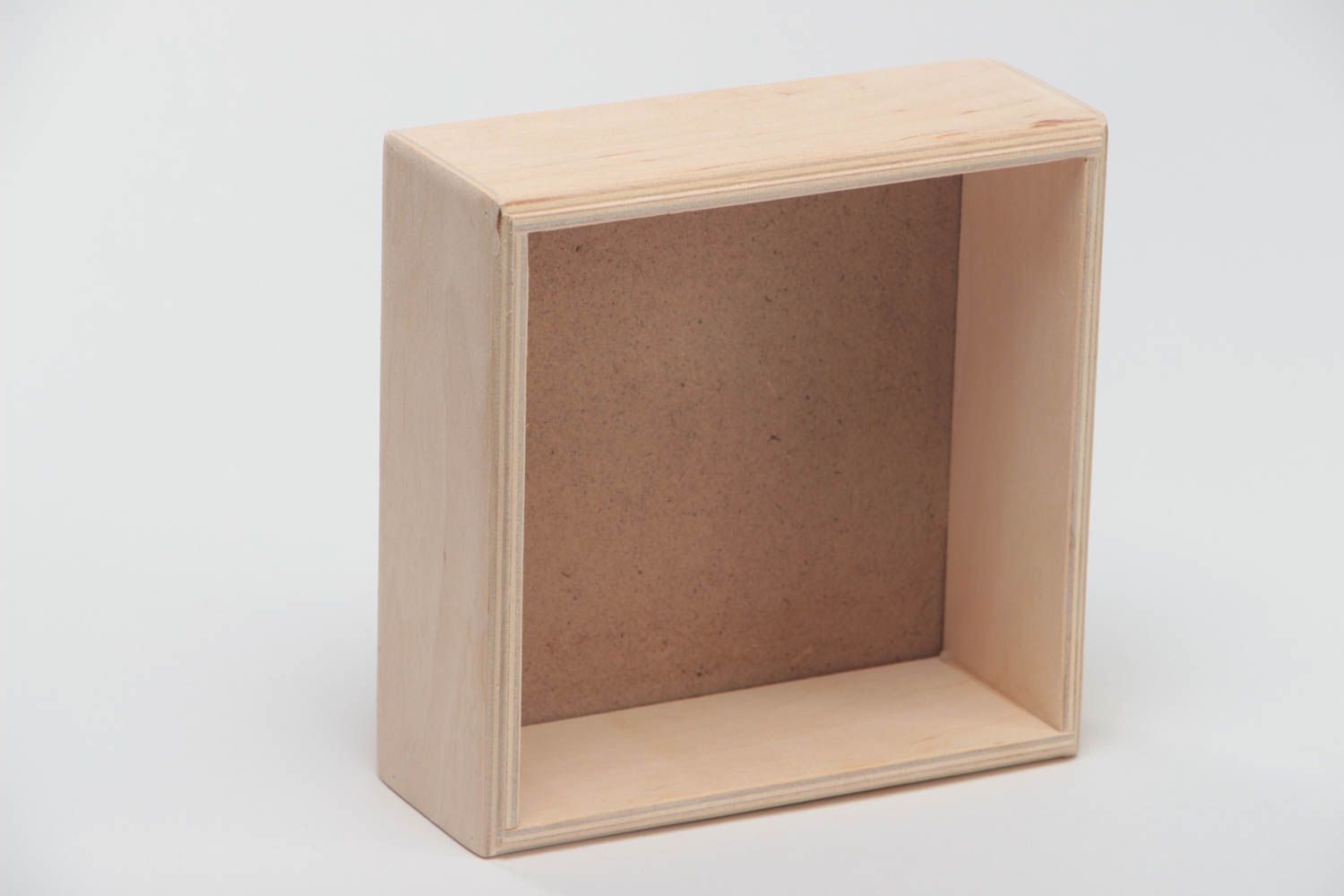 Handmade plywood craft blank for decoupage square middle sized box napkin holder photo 4