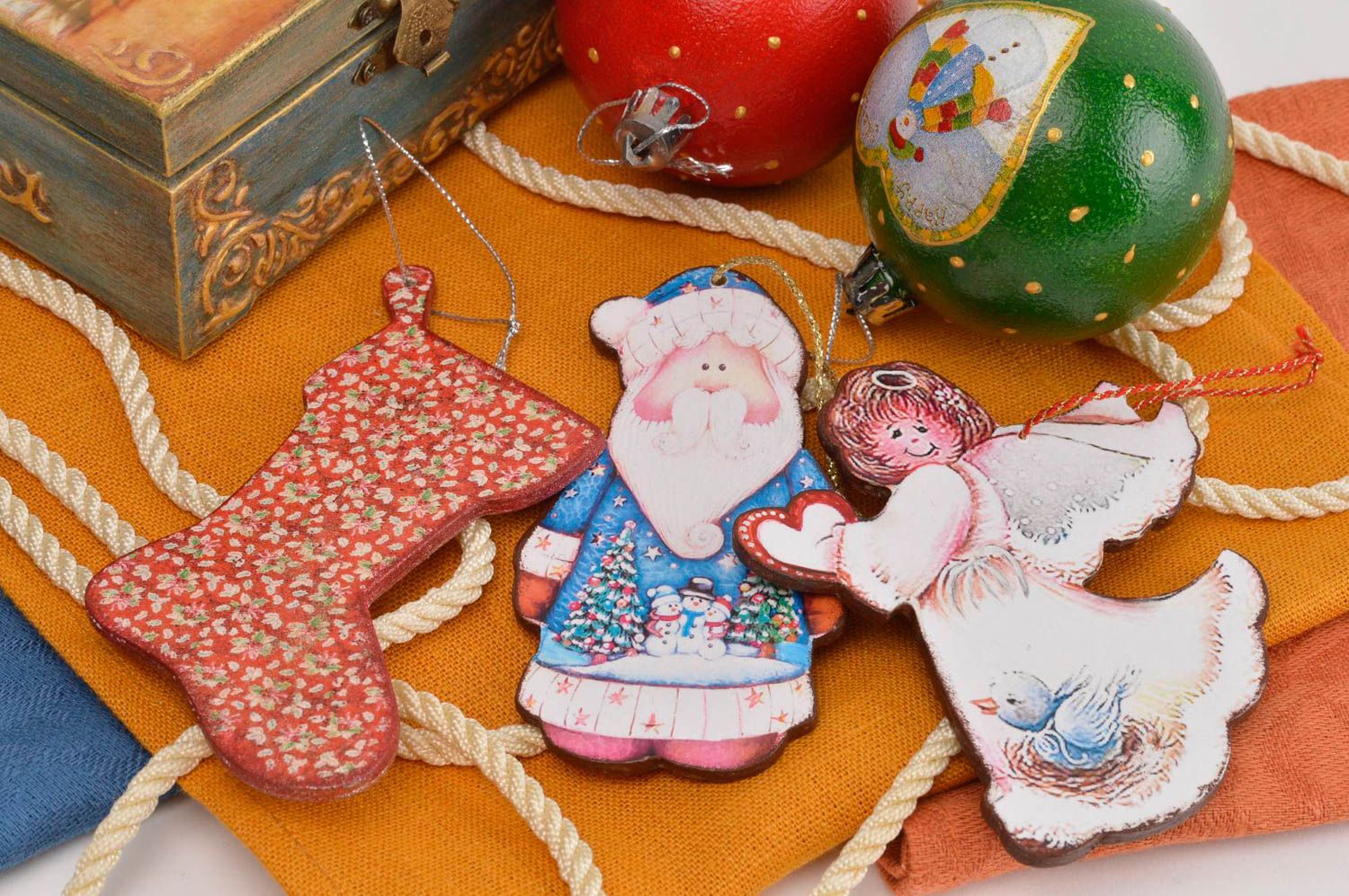 Decoraciones navideñas hechas a mano elementos decorativos regalo original foto 1