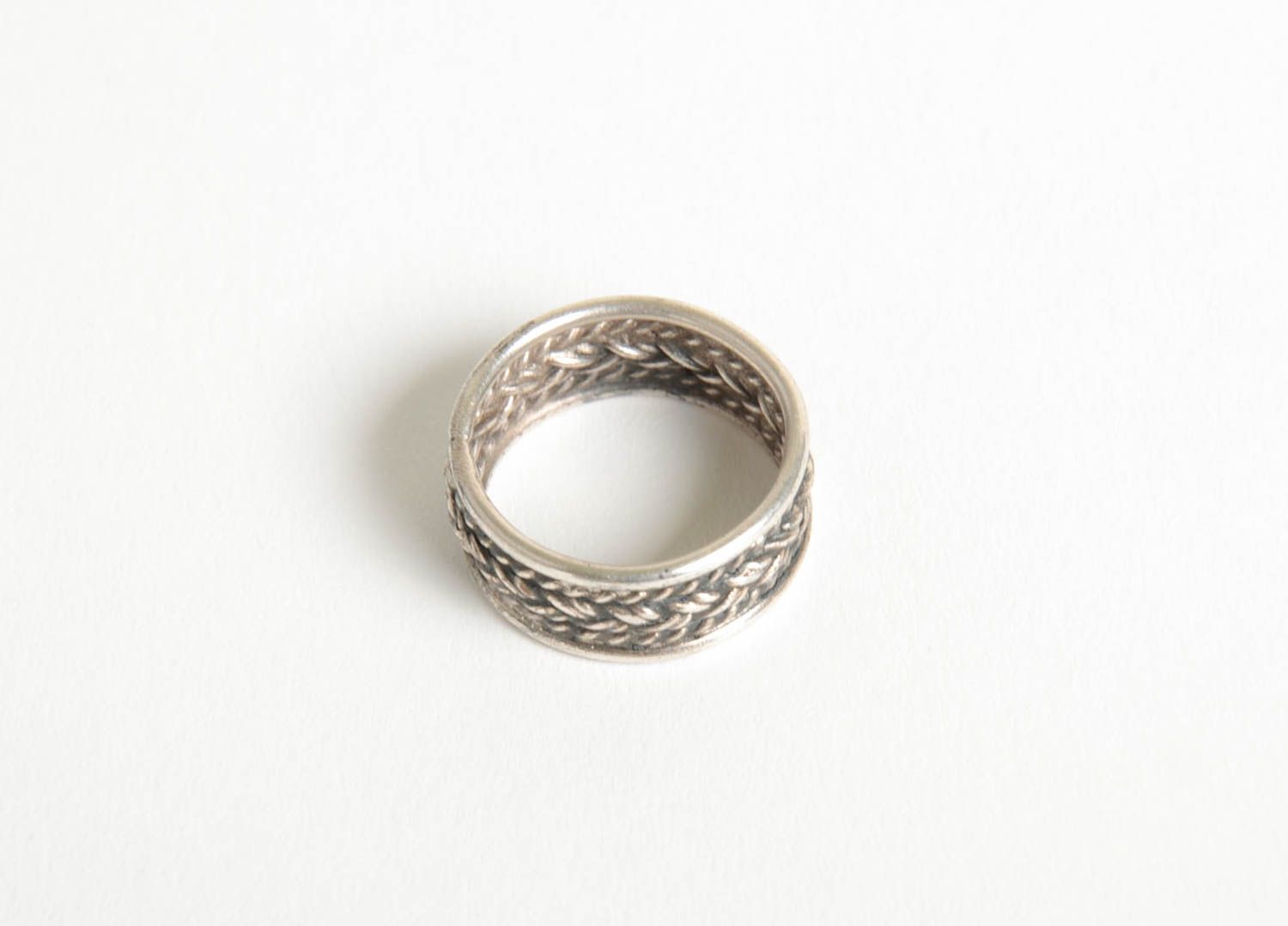 Beautiful handmade silver ring metal ring unisex ring designer accessories photo 5