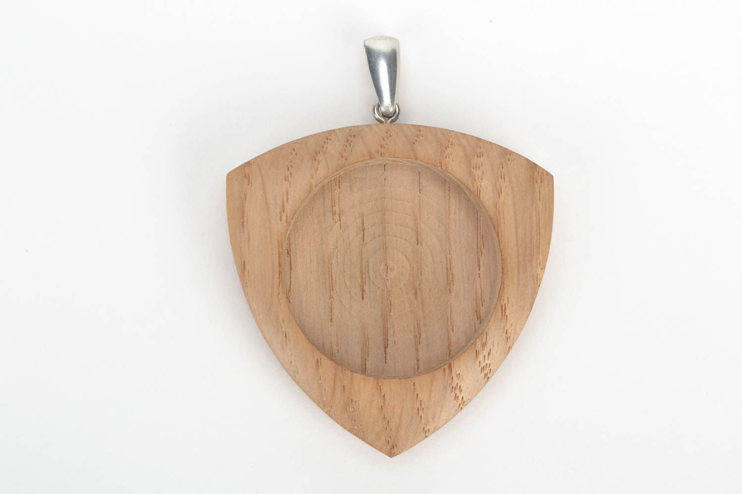 Blank for creative work wooden handmade pendant beautiful triangular accessory photo 1