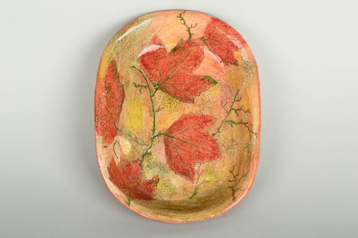 Керамическая тарелка хэнд мэйд глиняная посуда расписная тарелка необычная фото 1