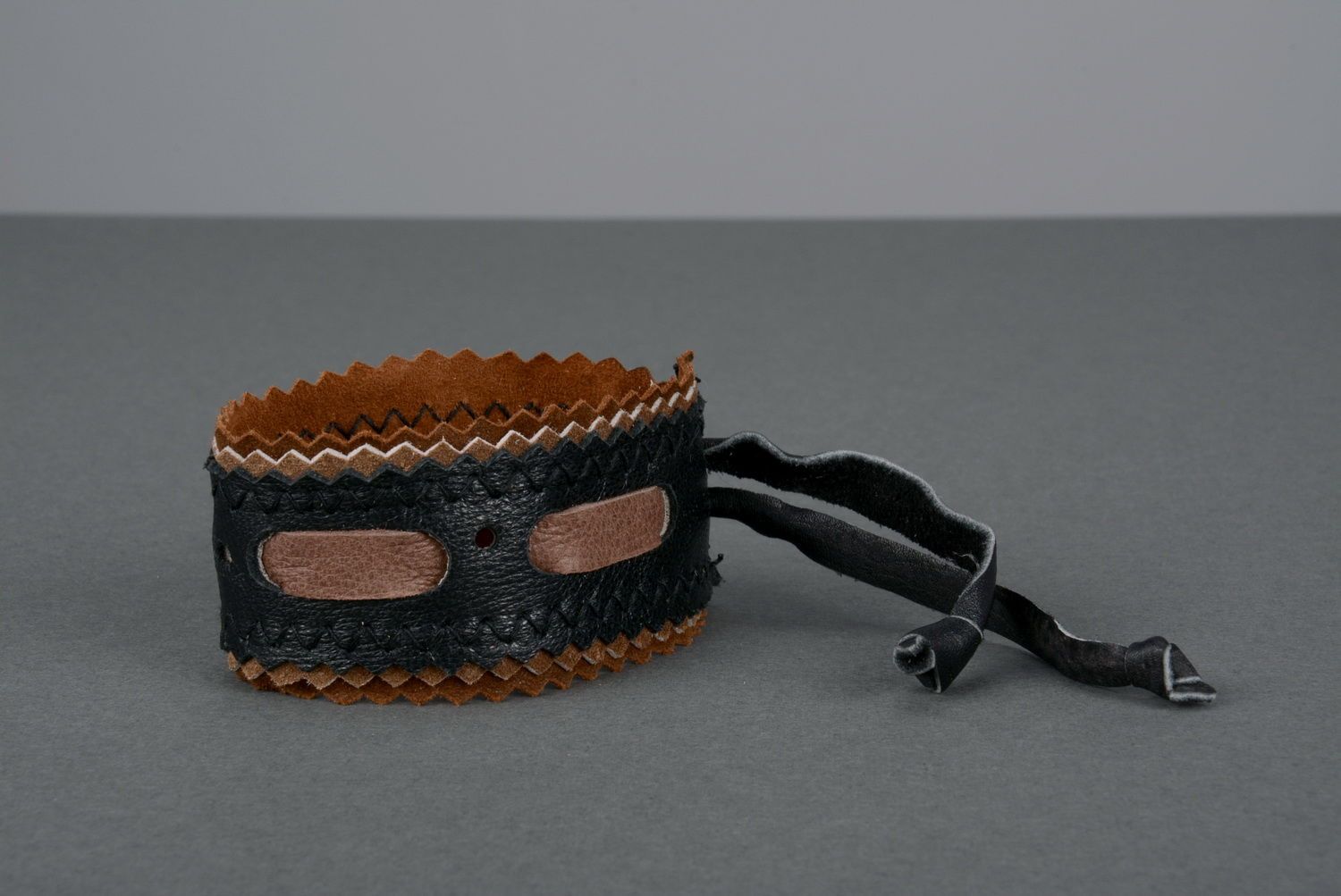 Leather bracelet on the hand photo 2