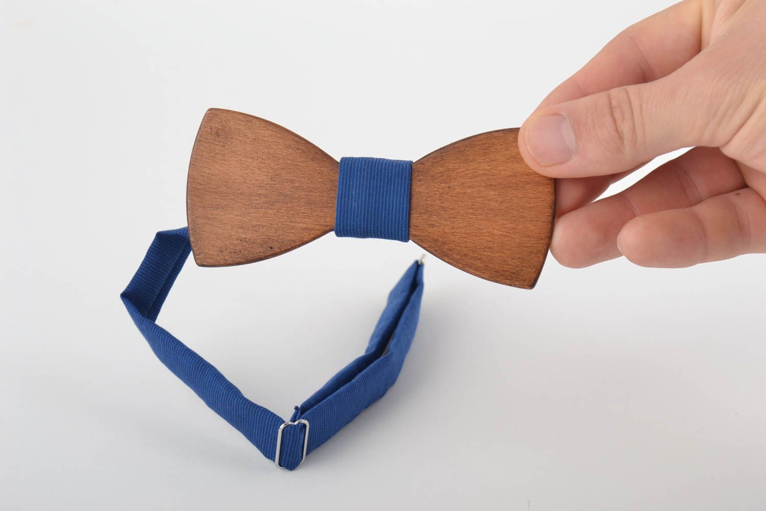 Handmade Herren Accessoire Holz Fliege Herren Mode Geschenk für Männer blau foto 4