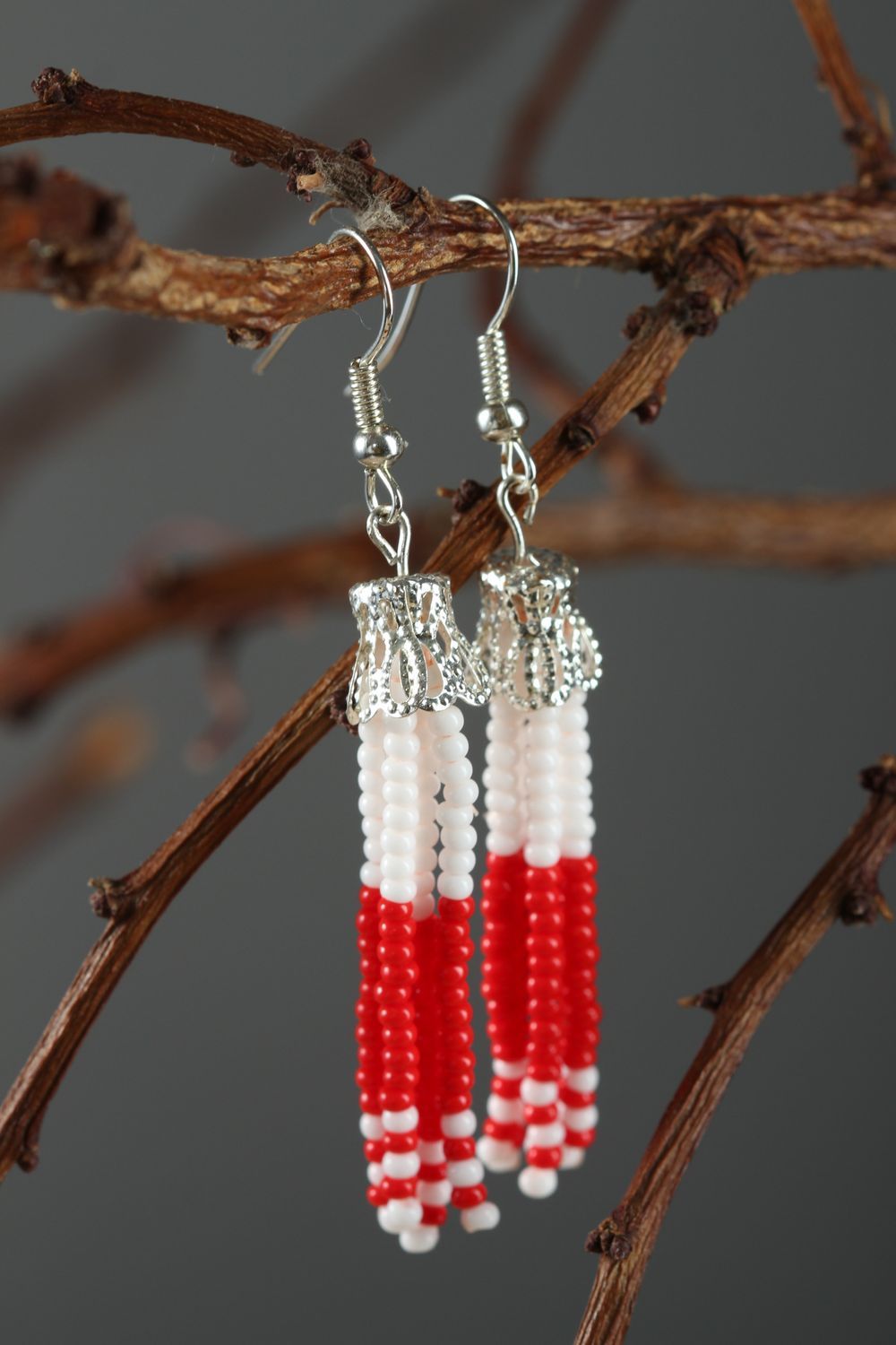 Stylish handmade beaded earrings woven bead earrings costume jewelry designs photo 2