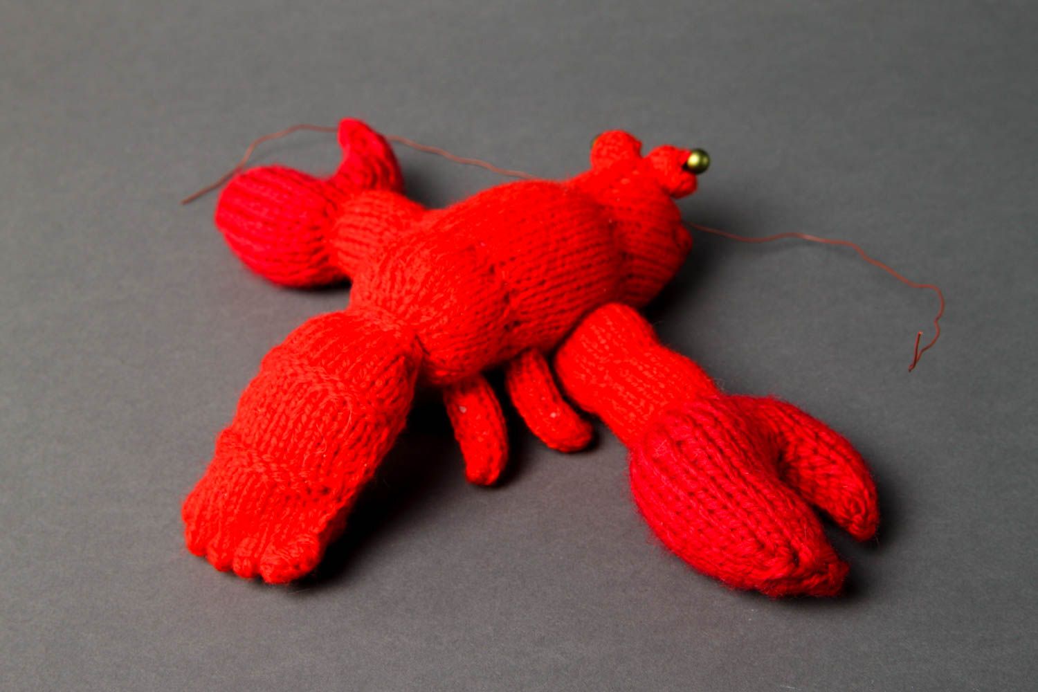 Детская игрушка ручной работы мягкая игрушка рак оригинальный подарок красный фото 3