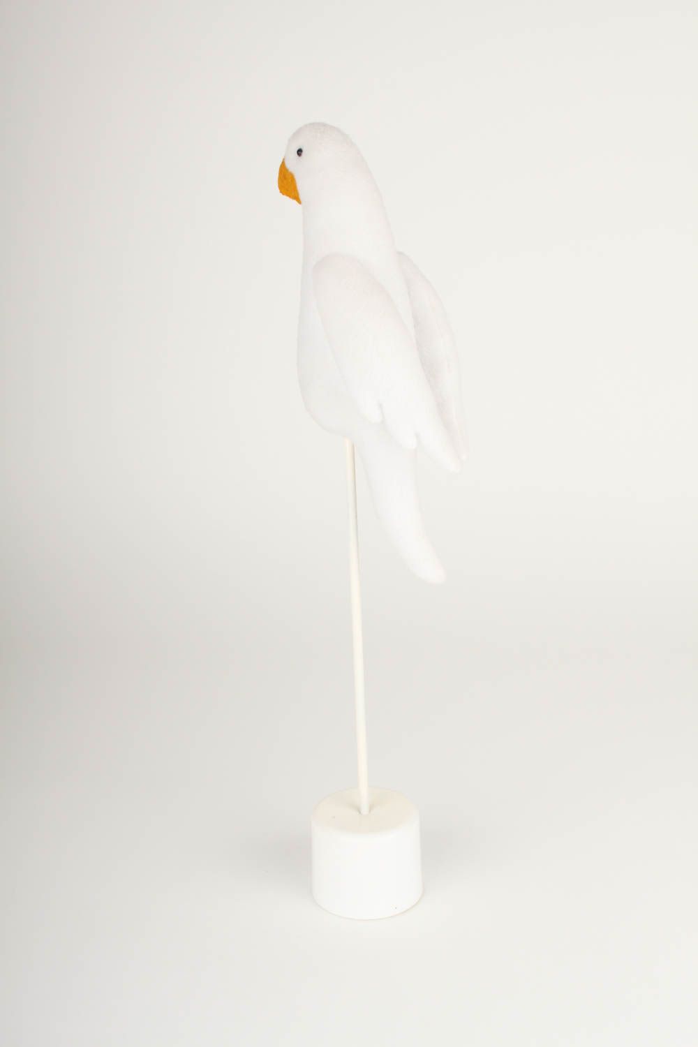 Peluche perroquet blanc Jouet fait main en tissu polaire Cadeau enfant photo 3