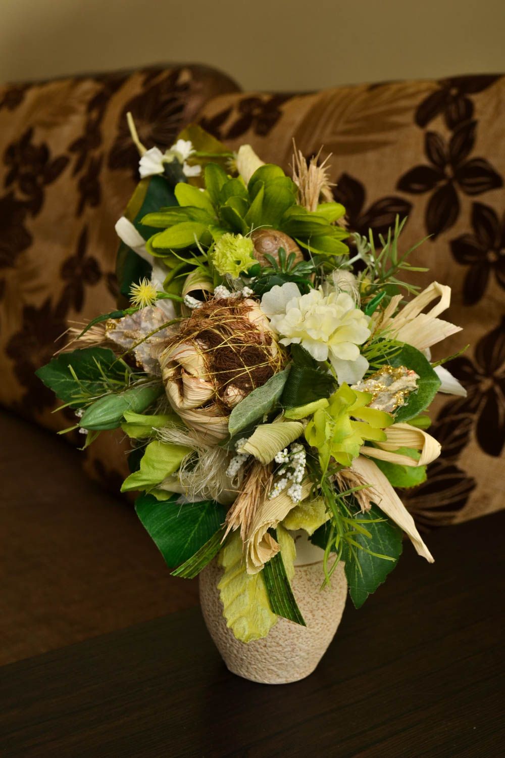 Handmade bouquet designer bouquet with artificial flowers interior decor photo 1