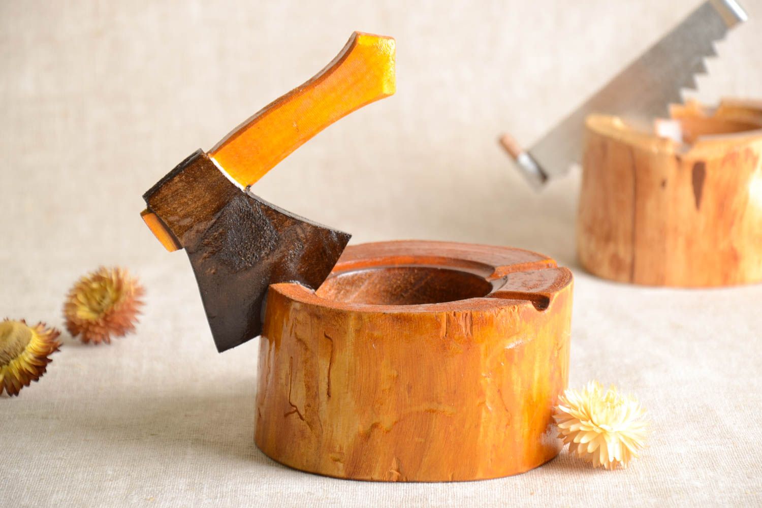 Lustiger Aschenbecher handmade Aschenbecher Holz Geschenkideen für Männer foto 1