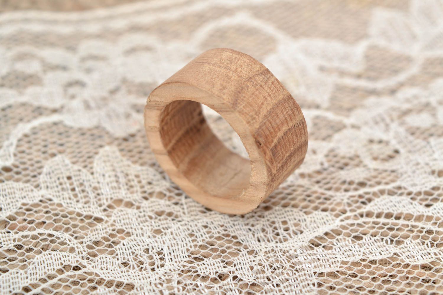 Breiter Schmuck Ring Rohling aus Holz handgefertigt Eichenholz foto 4
