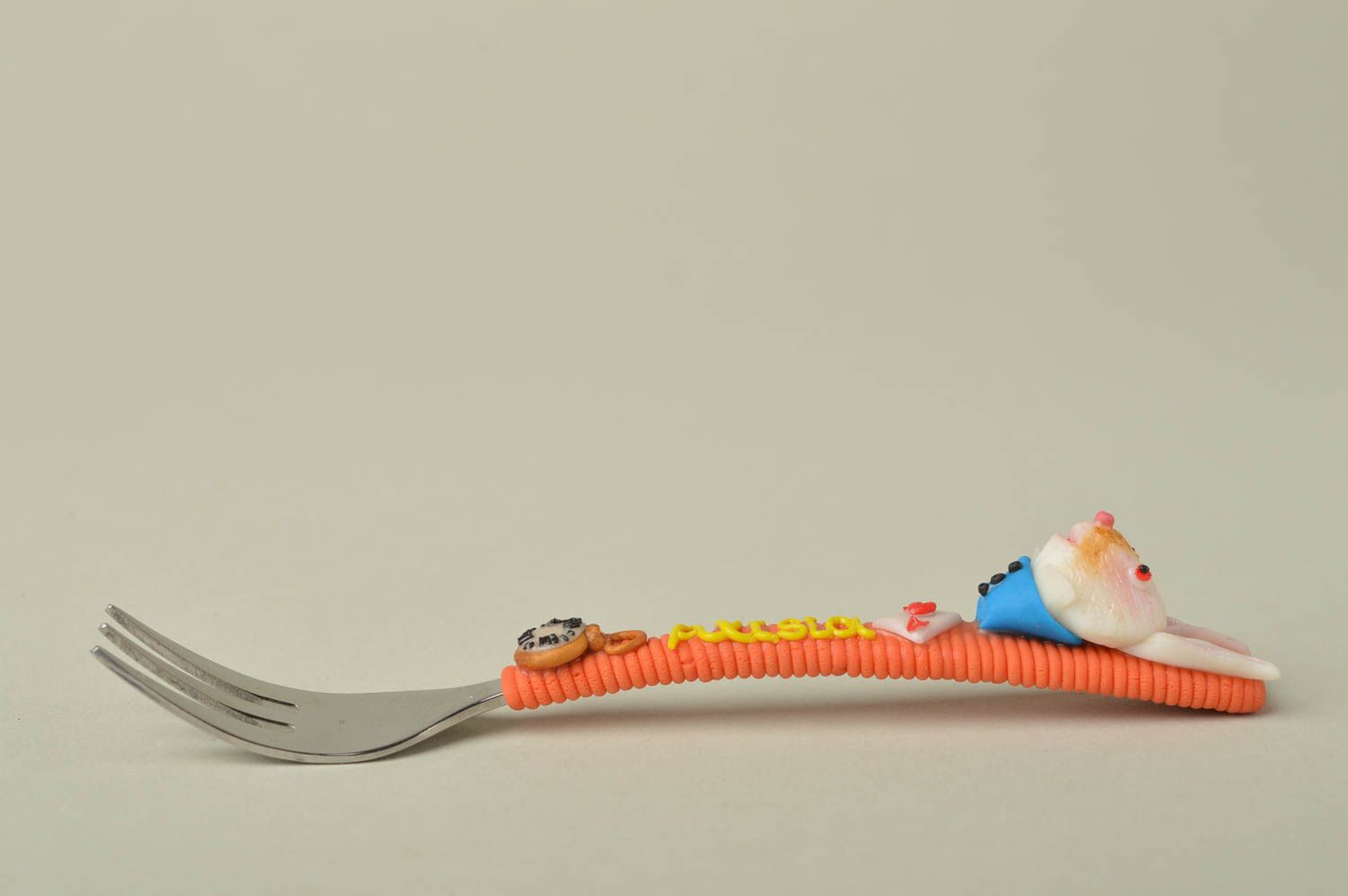 Tenedor artesanal de metal regalo original utensilio de cocina infantil foto 3