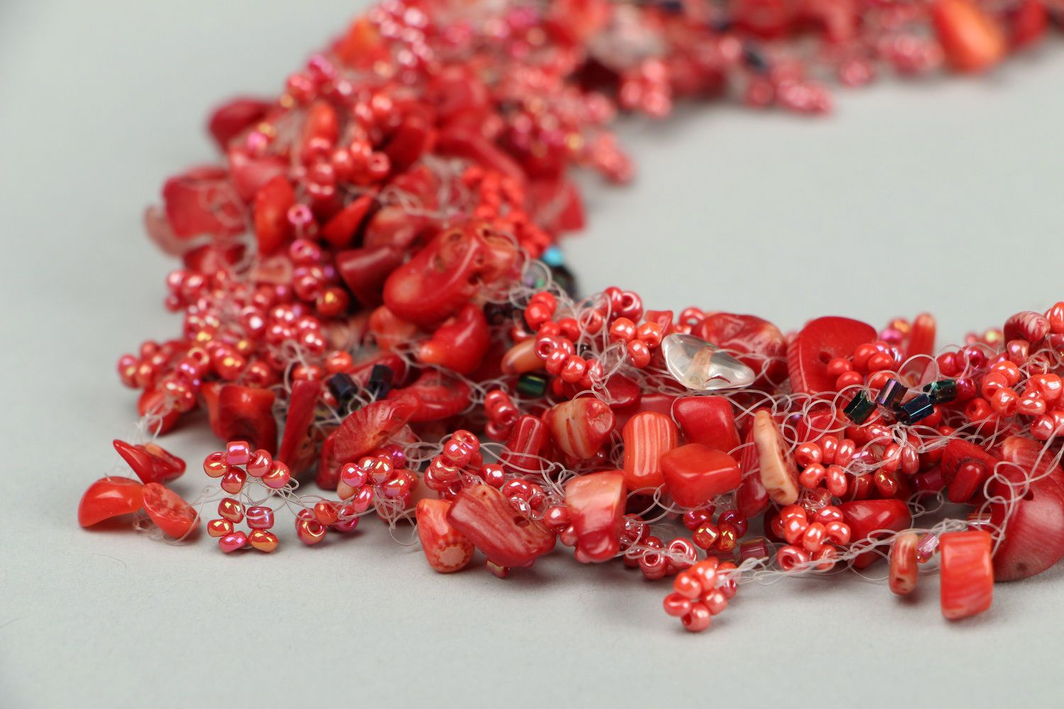 Necklace made of beads and coral photo 3