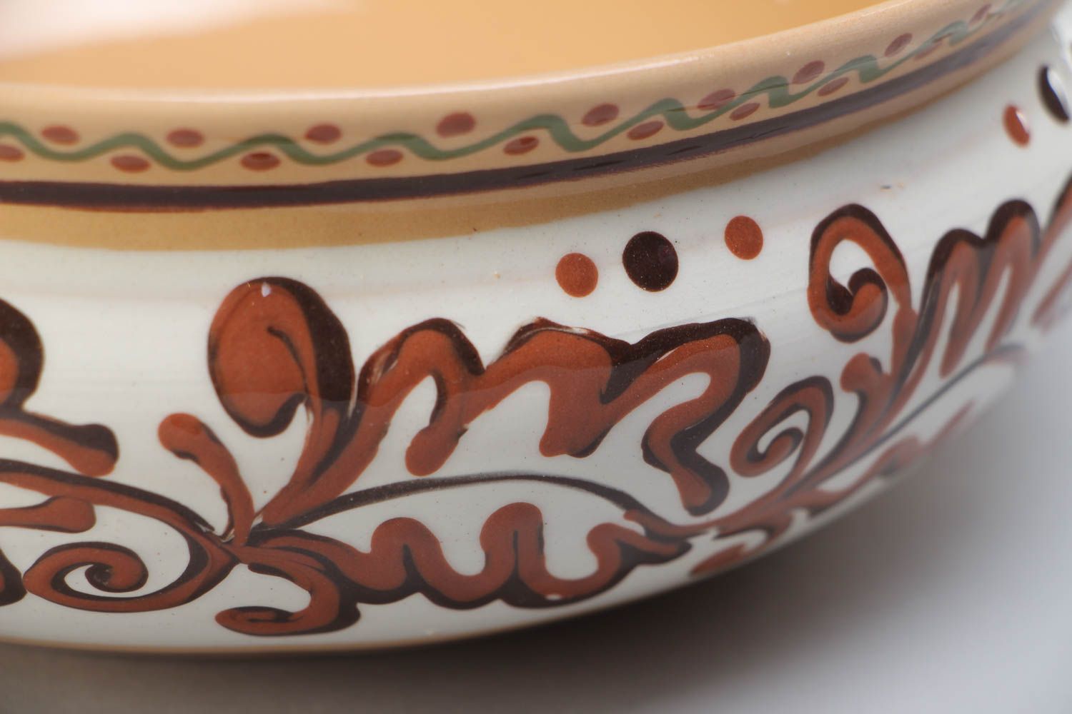 Cuenco de cerámica artesanal de arcilla pintado volumen 1 l foto 4