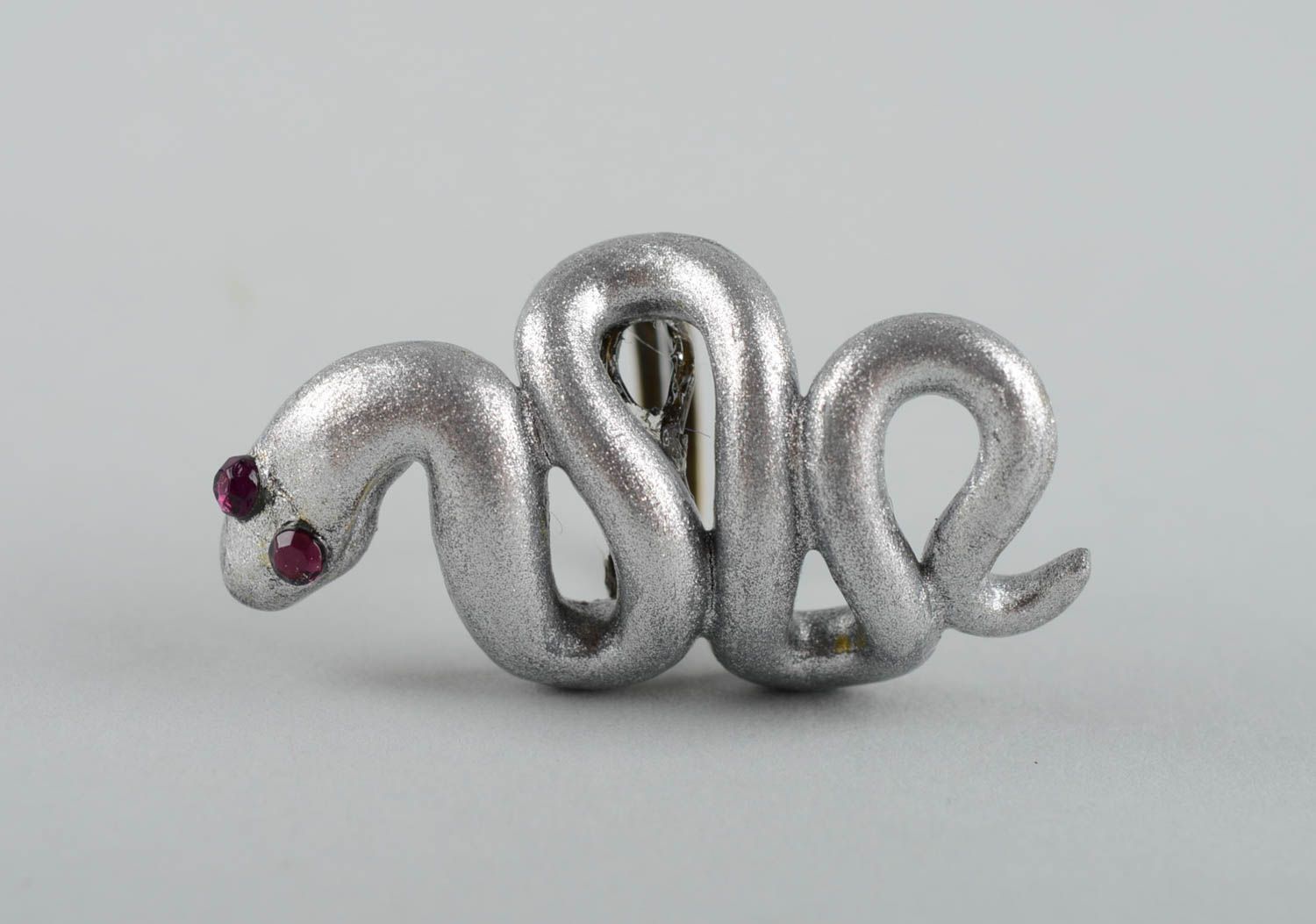 Handmade Schlangen Ring Schmuck aus Polymer Clay Accessoire für Frauen schön foto 5