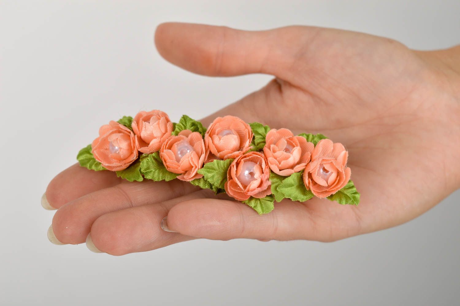 Zarte Haarspange Blume handmade Damen Modeschmuck Accessoire für Haare Rosen foto 5