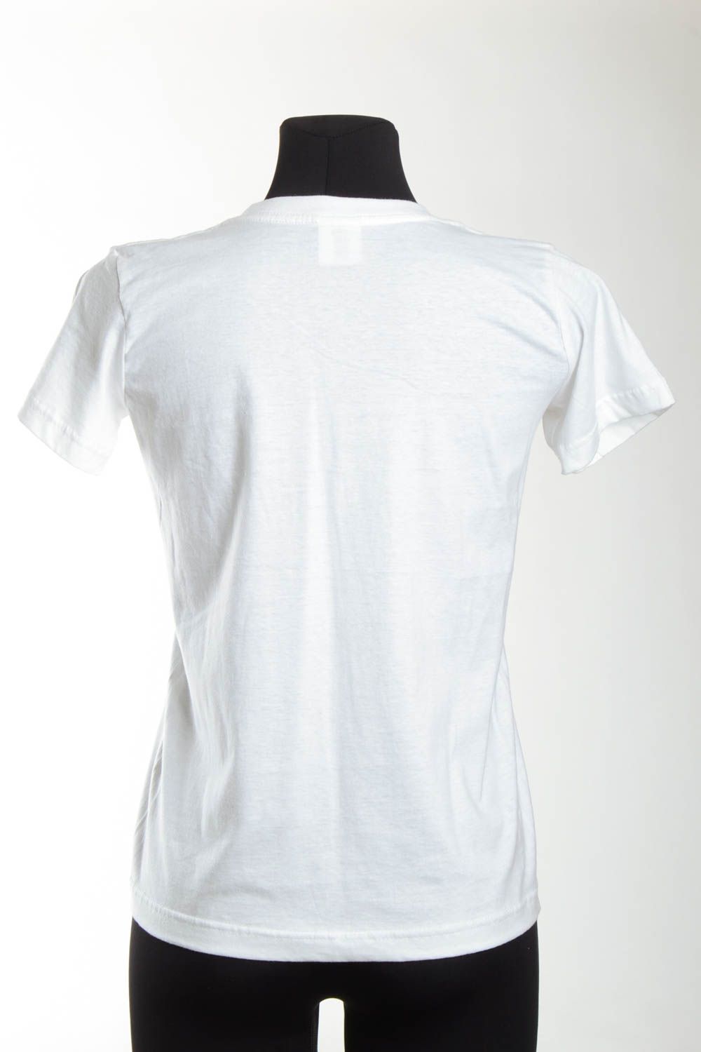 White unusual T-shirt designer feminine clothes fashionable accessories photo 5