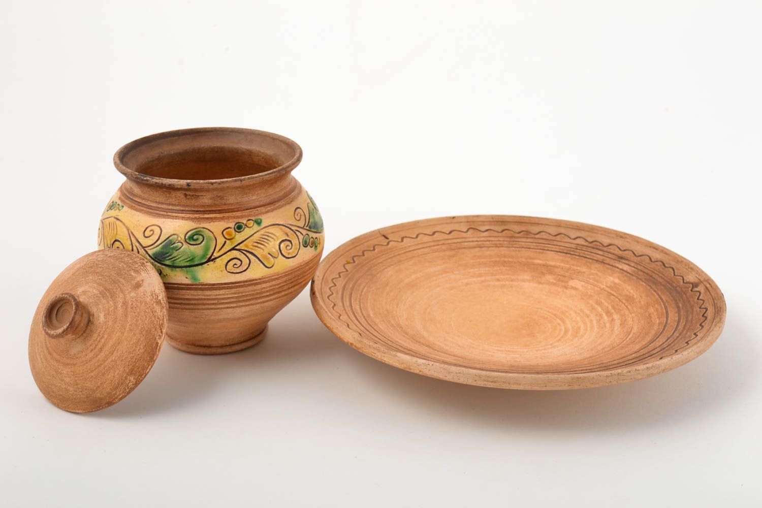 Handmade tableware pot for baking eco friendly tableware ceramic dish clay plate photo 1