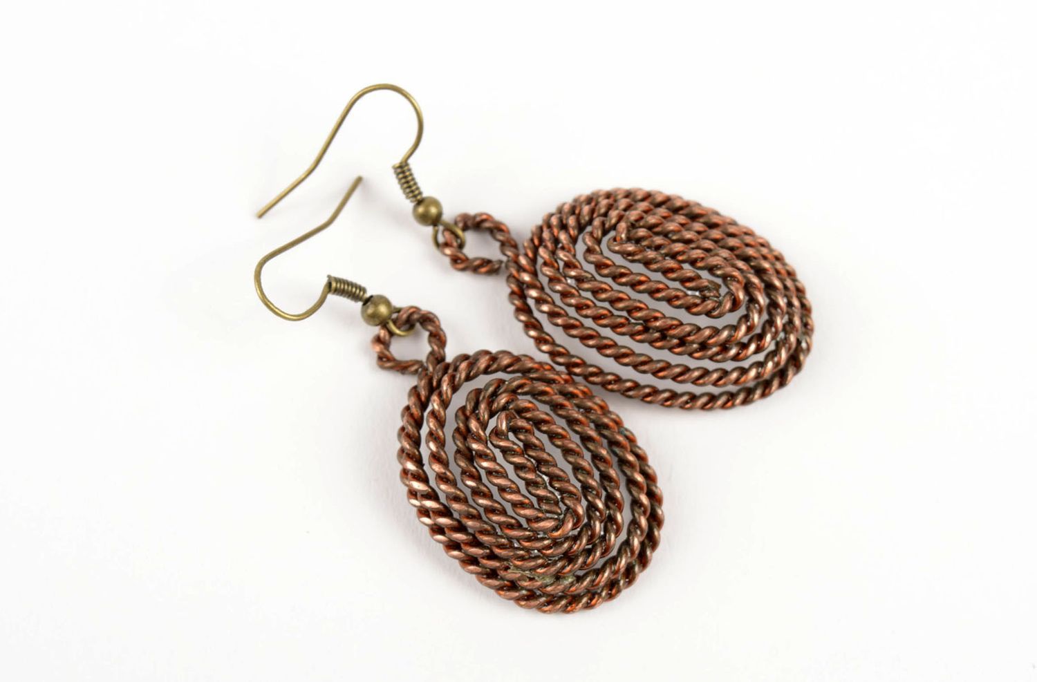 Pendientes de cobre hechos a mano regalo original accesorios para mujeres foto 1