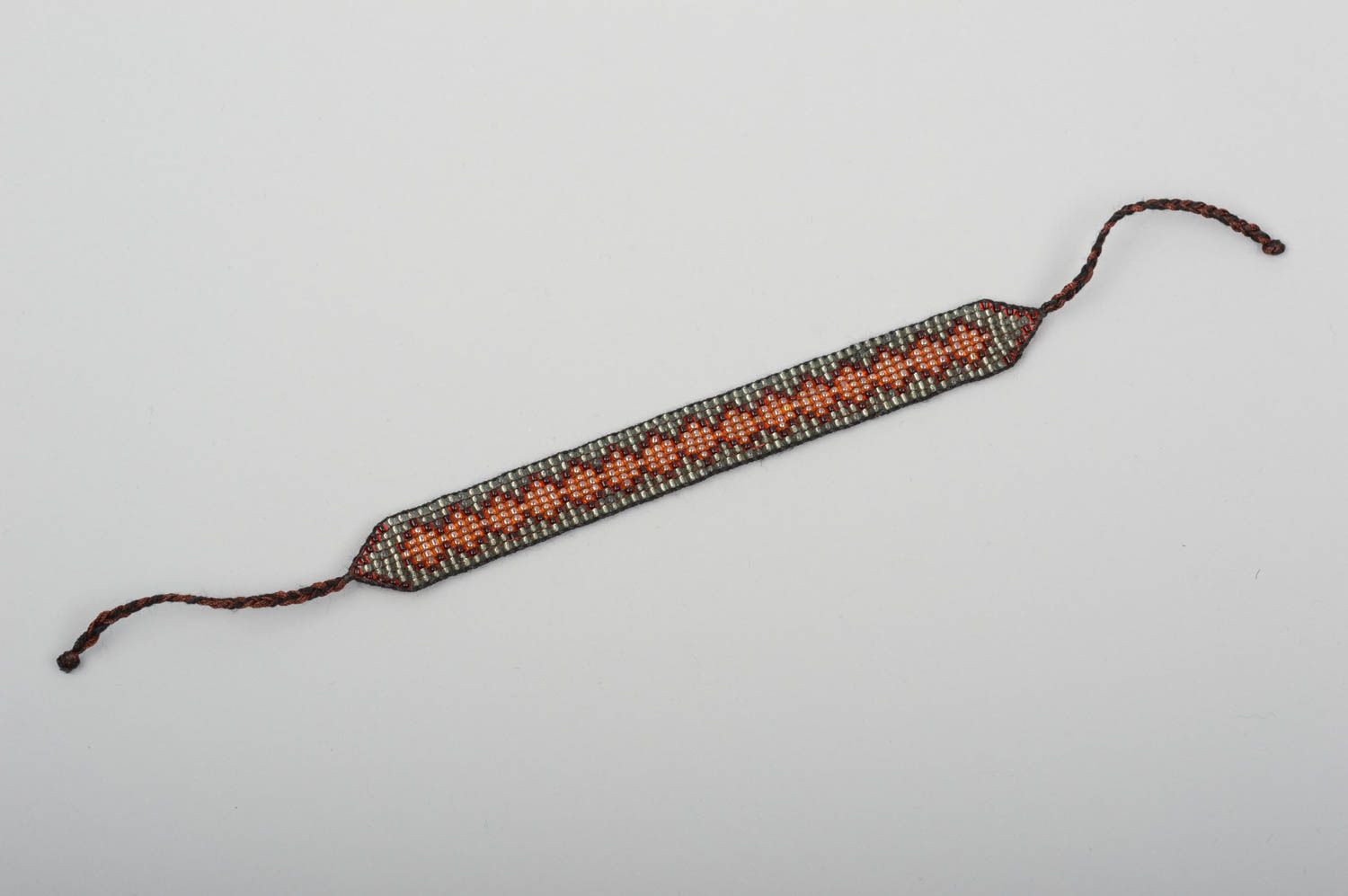 Handmade Rocailles Schmuck breites Armband Frauen Accessoire Zickzack  foto 3
