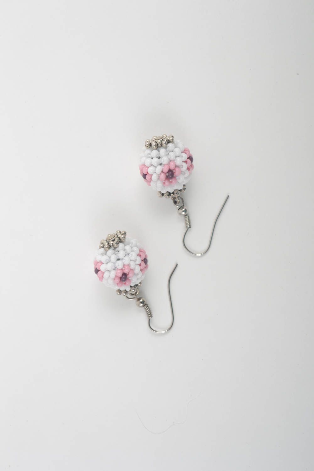 Handmade Ohrringe für Frauen Schmuck Ohrhänger Modeschmuck Ohrringe weiß rosa foto 3