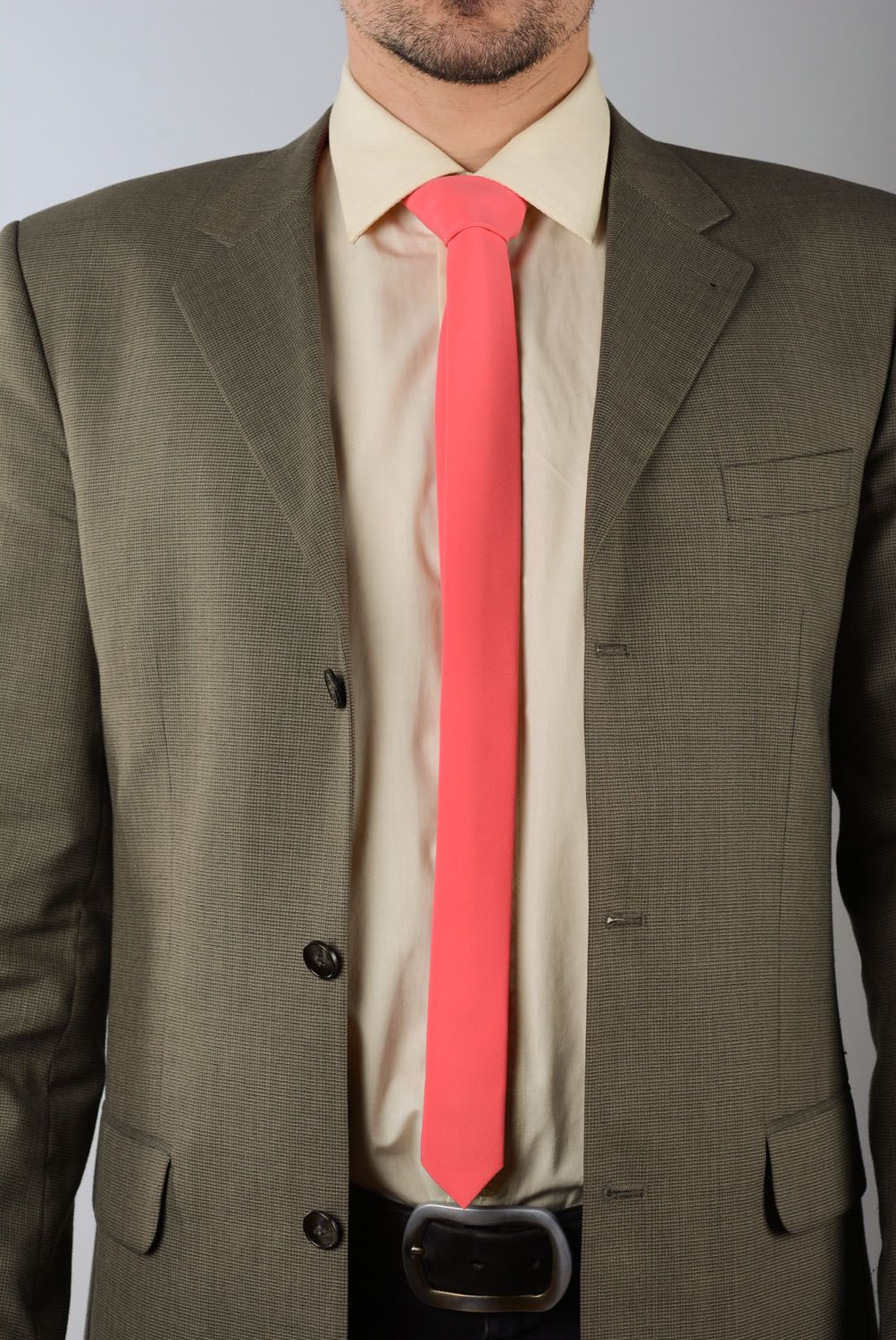 Cravate en gabardine faite main originale photo 1
