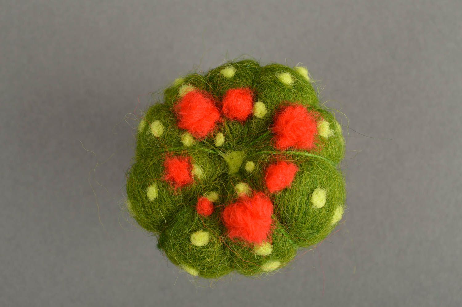 Цветок из шерсти ручной работы искусственный цветок кактус валяный цветок фото 4
