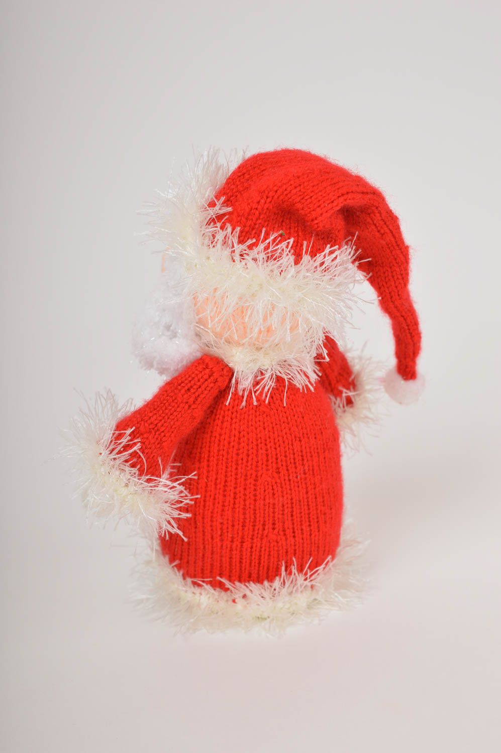 Peluche père Noël Jouet fait main tricoté en acrylique Cadeau pour enfant photo 4