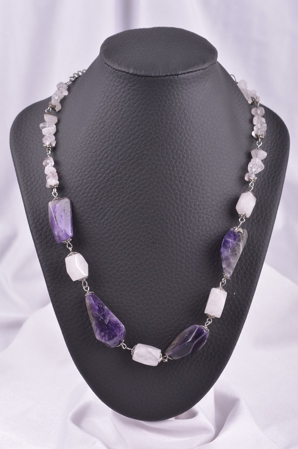 Handmade designer cute necklace unusual stylish necklace natural stone jewelry photo 1