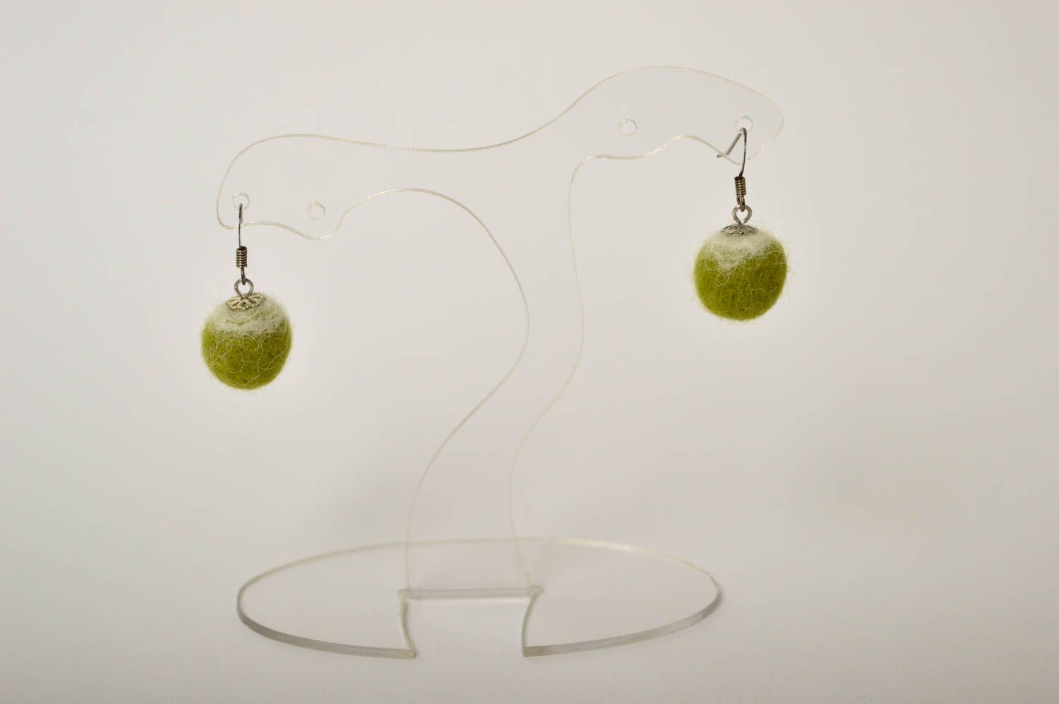 Handmade earrings woolen earrings designer accessory gift ideas unusual jewelry photo 4