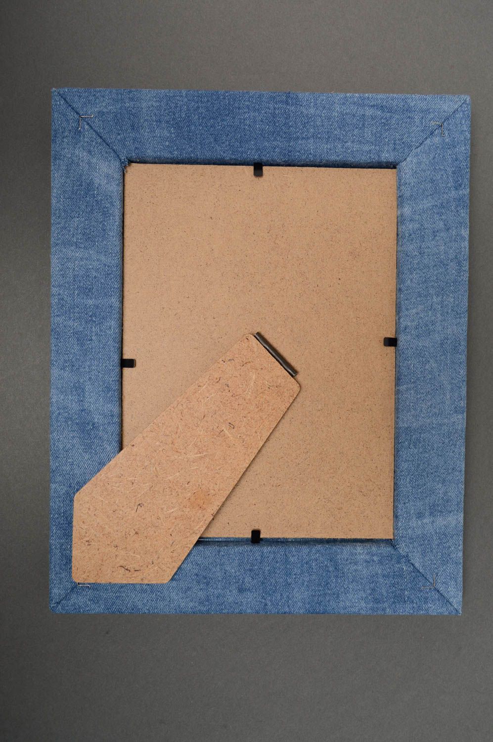 Cornice per foto di jeans fatta a mano portaritratti morbido cornice di legno foto 4