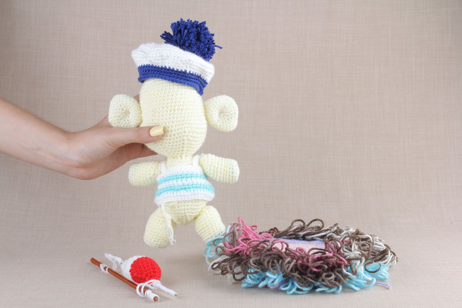 Soft knitted toy Elephant Fisher photo 4