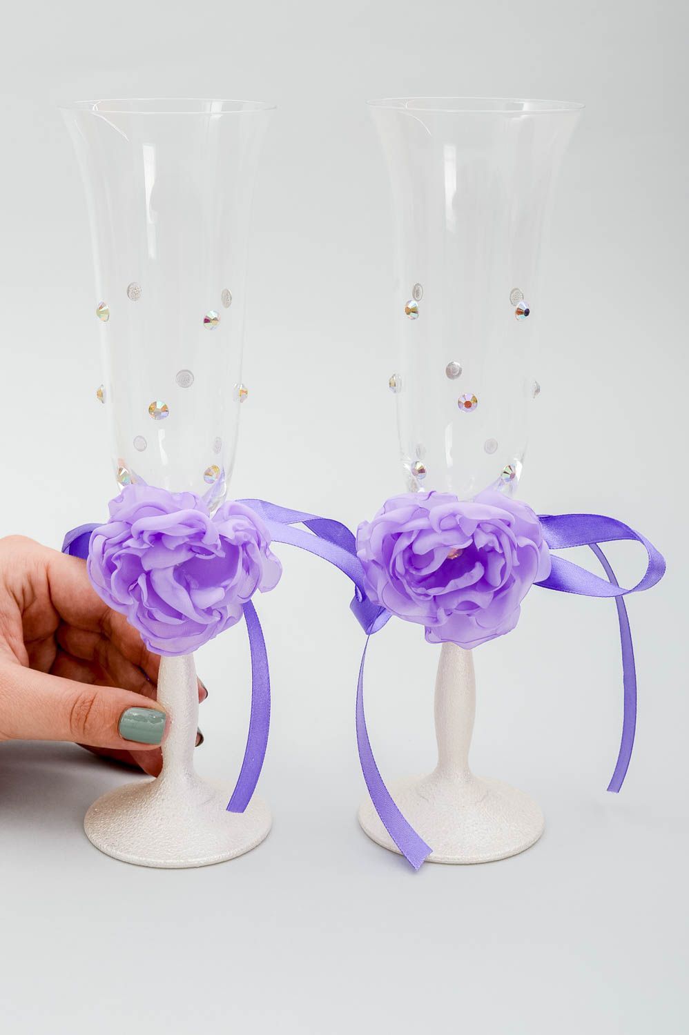 Copas de matrimonio hechas a mano accesorio para bodas regalo original foto 5
