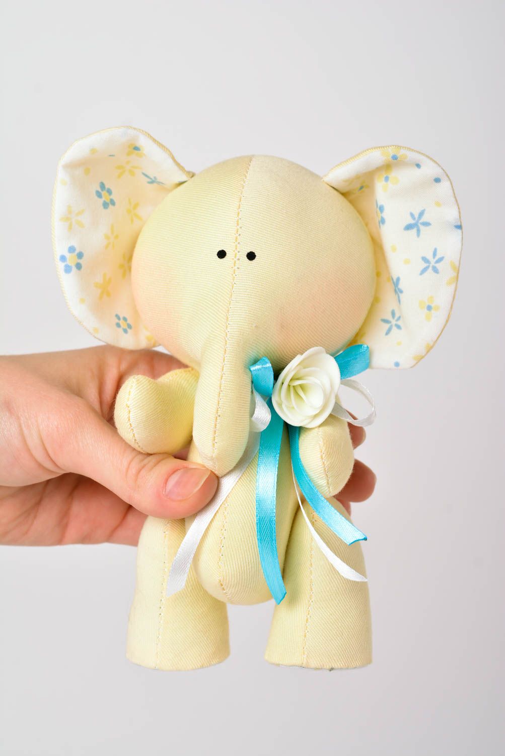 Juguete artesanal decoración para interior muñeco de peluche elefante adorable foto 2