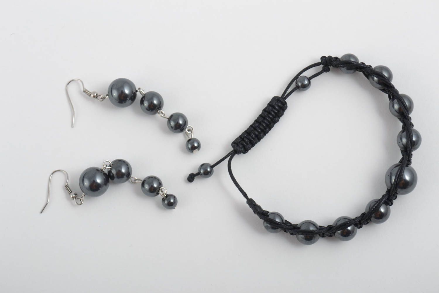 Handmade gemstone jewelry set beaded earrings beaded bracelet designs photo 2