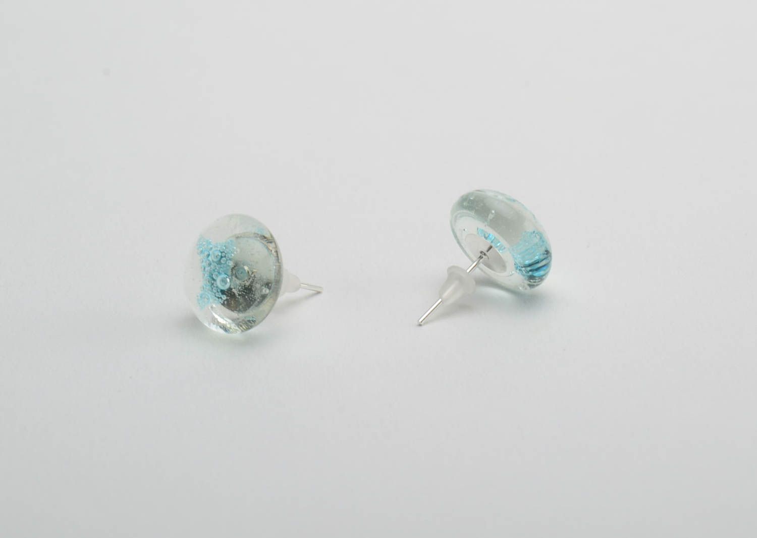 Handmade fusing glass earrings designer beautiful tender accessory photo 3
