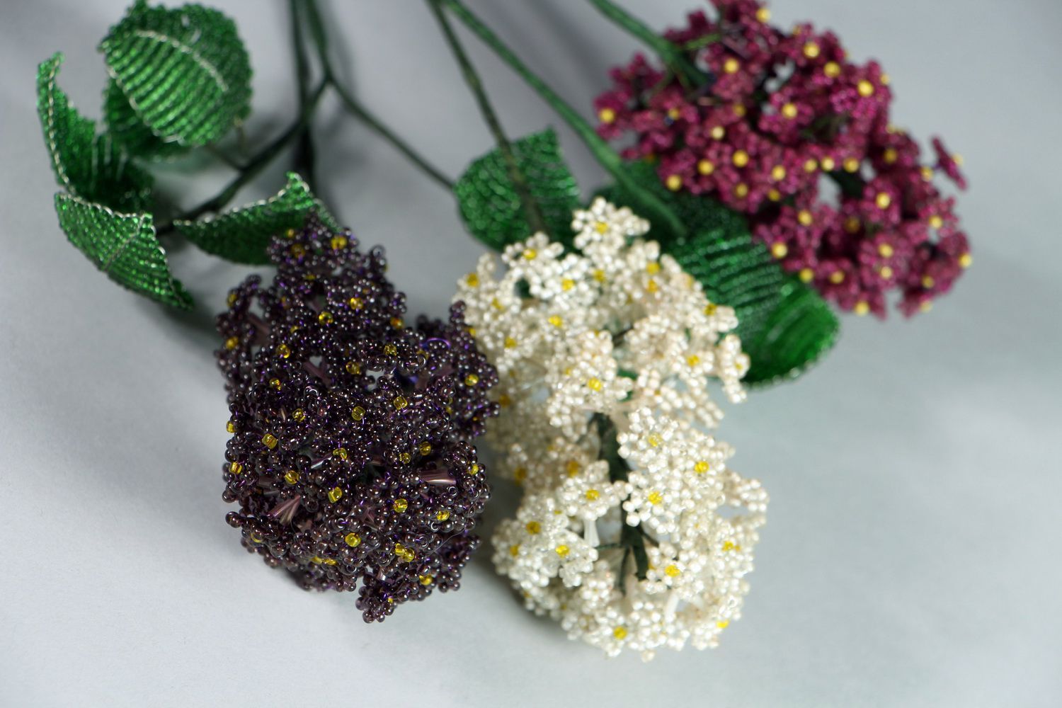 Lilac made of beads photo 3
