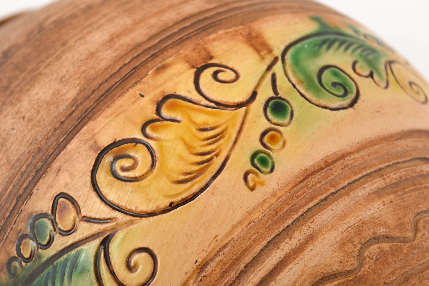 Bouteille à vin fait main Vaisselle céramique peinte motifs Art de table 3 L photo 3