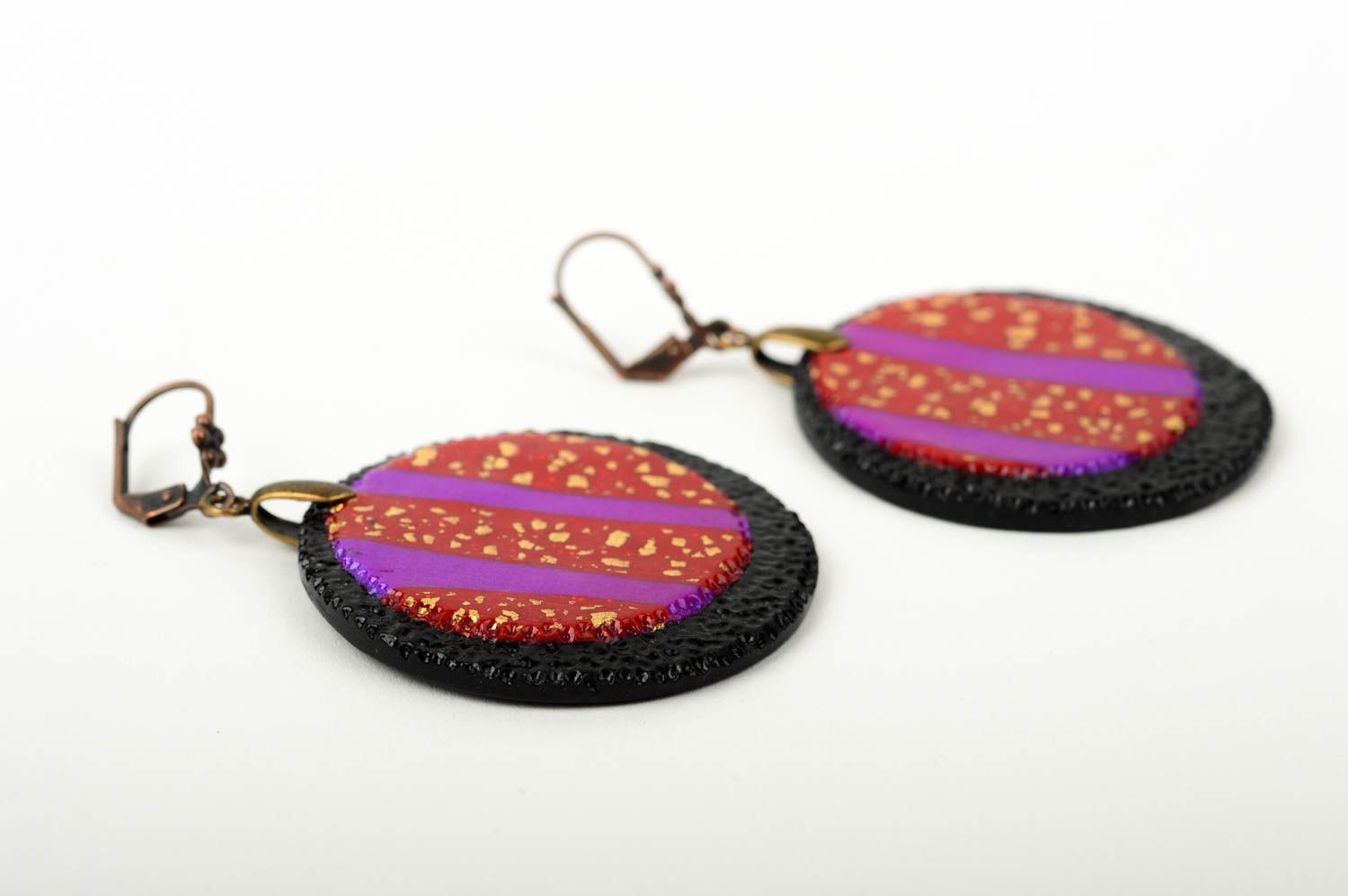 Handmade earrings polymer clay fashion jewelry designer accessories gift for her photo 3