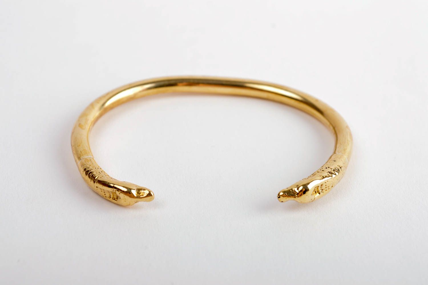 Handmade wrist bracelet unusual metal accessory stylish brass bracelet photo 2