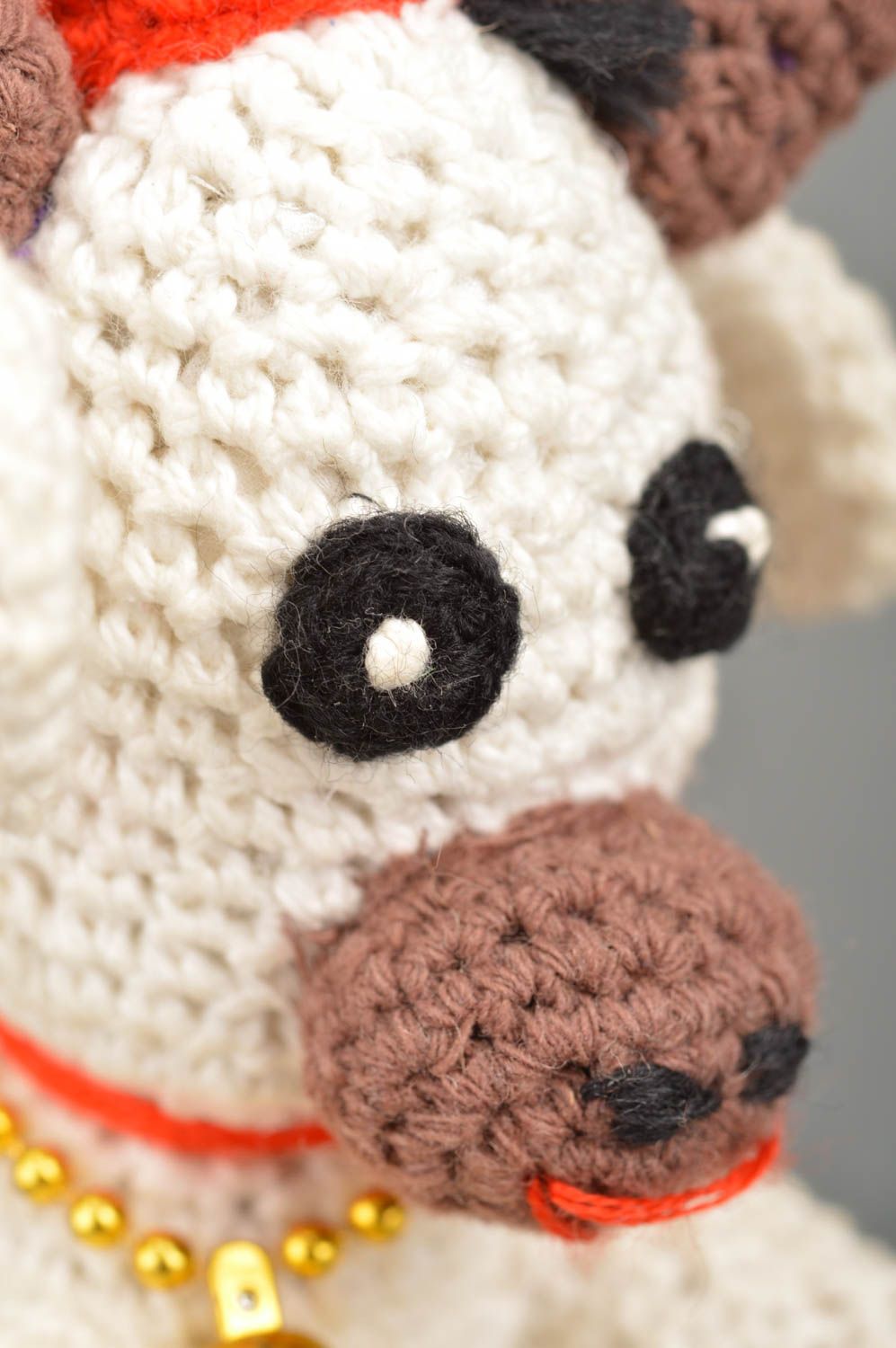 Handmade designer soft crocheted toy bull made of acryl for home decor photo 4