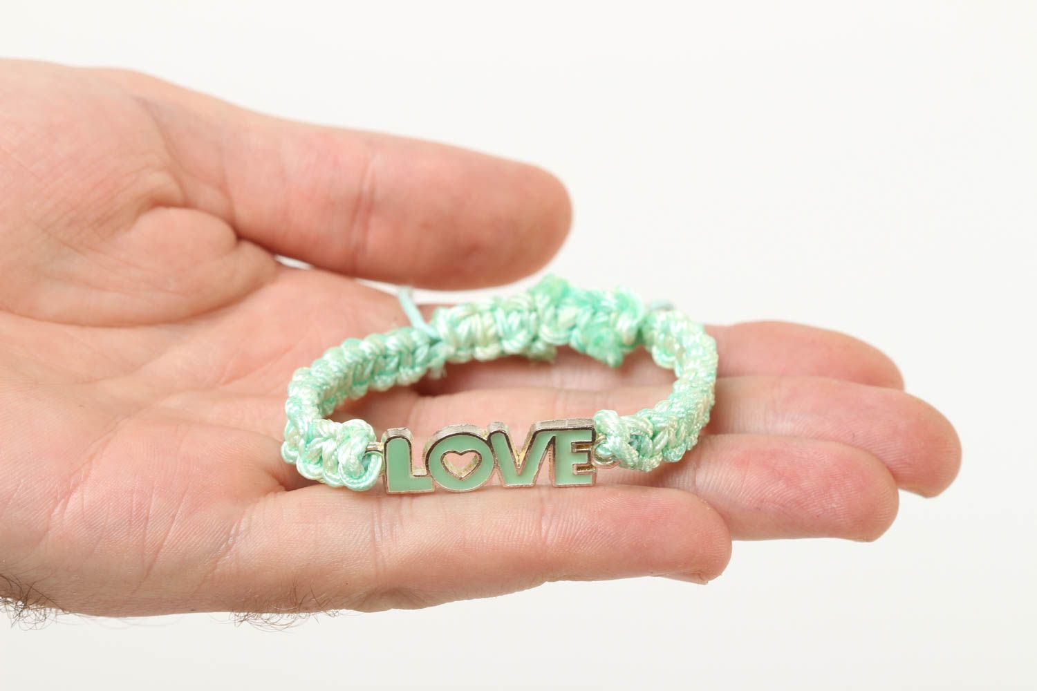 Unusual handmade cord bracelet woven textile bracelet handmade accessories photo 5