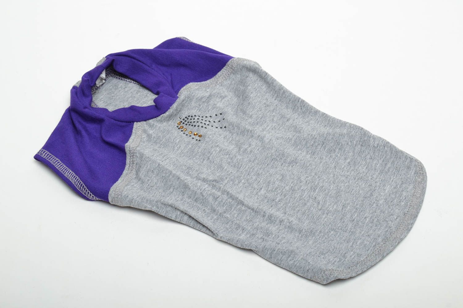 T-shirt pour chien gris violet  photo 3