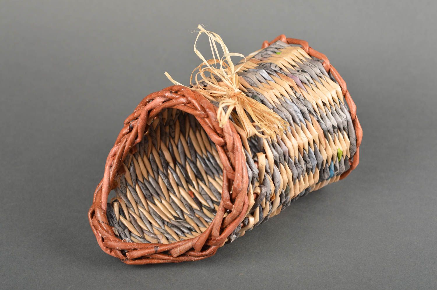 Handmade basket unusual holder for bottles gift ideas decorative use only photo 3